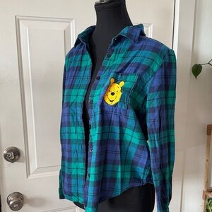 Disney Winnie the Pooh Plaid Button Up Small